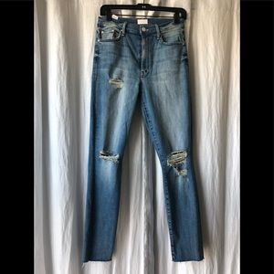 MOTHER Swooner Ankle Fray Jeans Size 27